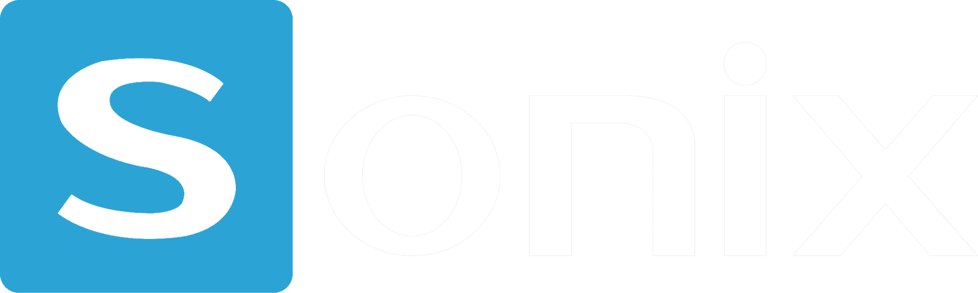 Logo Sonix màu xanh dương với chữ 'sonix' rõ ràng, chuyên nghiệp.