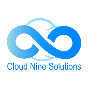 Giải Pháp Doanh Nghiệp 19 Logo Cloud Nine Solutions với biểu tượng mây và số 9.