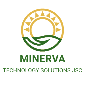 Giải Pháp Doanh Nghiệp 41 Logo Minerva với biểu tượng mặt trời và đất nước xanh lá cây.