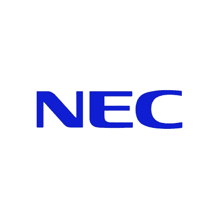 Giải Pháp Doanh Nghiệp 30 Logo NEC màu xanh đậm, biểu tượng công nghệ và đổi mới.